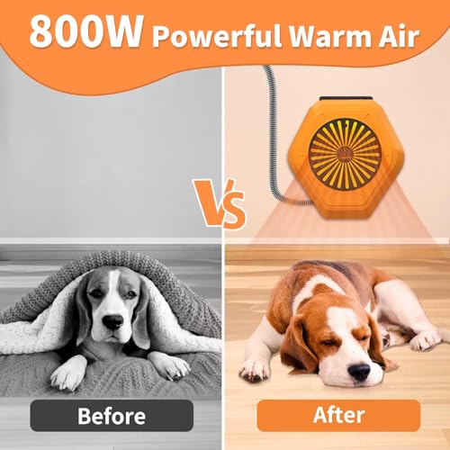 800W Wall-Mounted Canine Home Heater with 10ft Anti-Chew Wire, Waterproof Design, Overheat Safety – Supreme for Outside Use in Hen Coops, Kennels, Barns, and Rabbit Cages