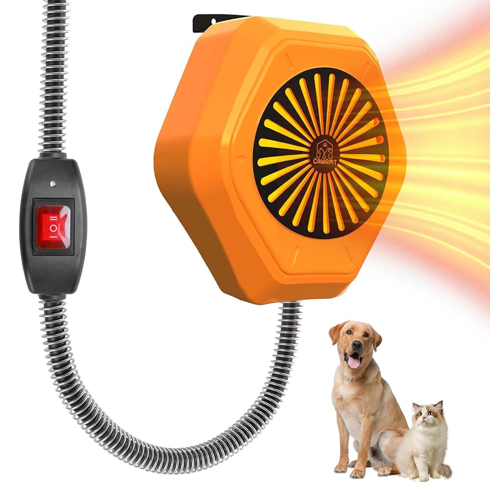 800W Wall-Mounted Canine Home Heater with 10ft Anti-Chew Wire, Waterproof Design, Overheat Safety – Supreme for Outside Use in Hen Coops, Kennels, Barns, and Rabbit Cages