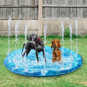 All for Paws Outside Canine Cooling Splash Pad – 51-Inch Non-Slip Water Mat for Pets, Good for Scorching Summer time Days