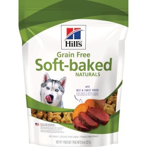 Hill’s Grain-Free Gentle Baked Naturals Canine Treats for All Life Levels, Beef & Candy Potato Taste, 8 oz Bag