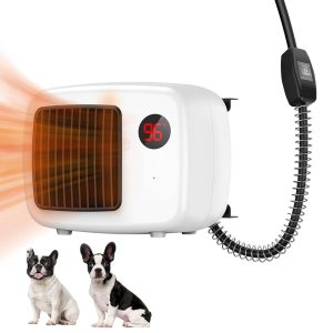 Outside and Indoor Canine Home Heater – 600W/300W Secure and Environment friendly Heating for Pet Homes, Hen Coops, and Rabbit Hutches – Wall-Mounted with Overheat Safety &