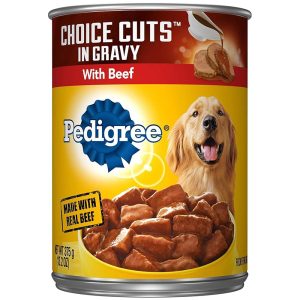 PEDIGREE CHOICE CUTS IN GRAVY Comfortable Moist Canine Meals for Adults with Beef, 13.2 ouncesCans – 12 Pack