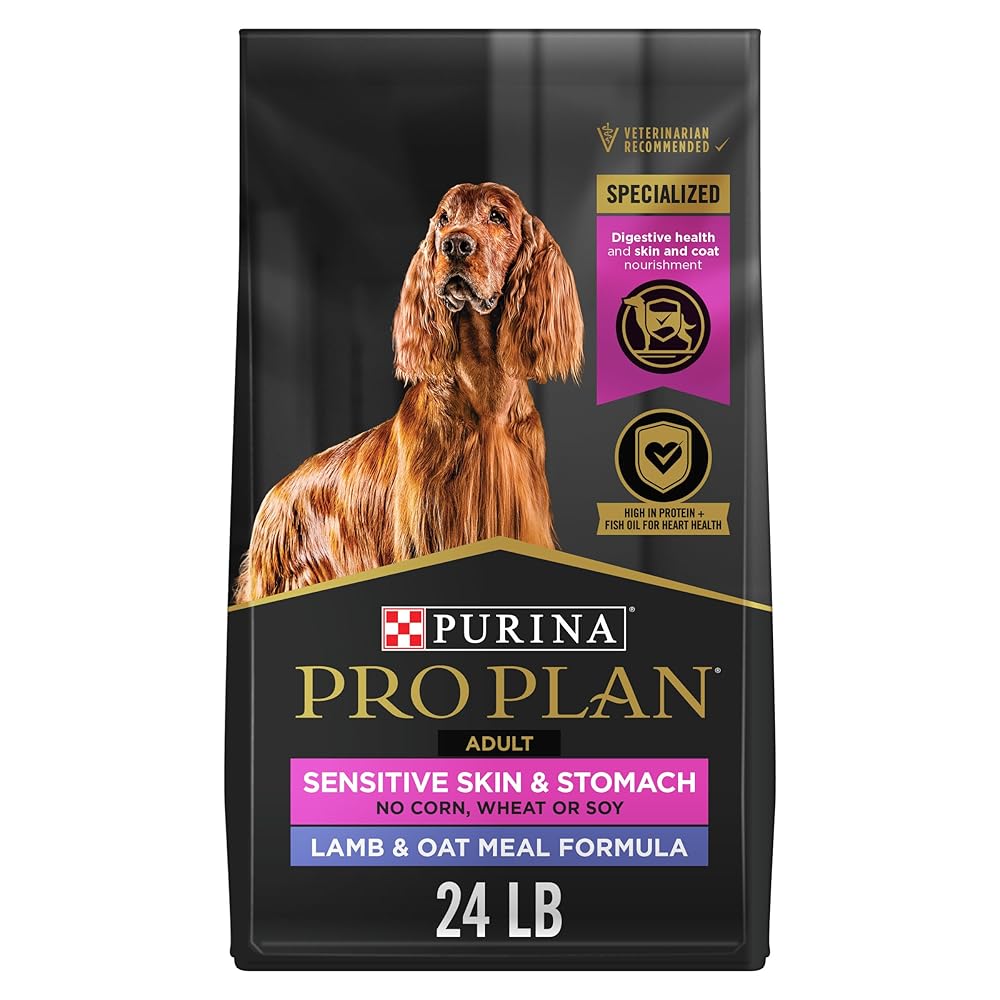 Purina Professional Plan Canine Meals for Delicate Pores and skin and Abdomen – Lamb and Oatmeal Recipe, 24 lb. Bag